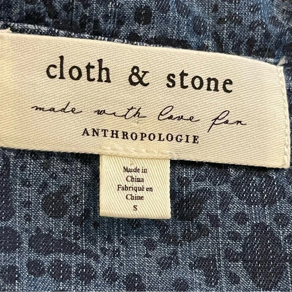 Anthropologie Cloth & Stone Chambray Belted Shirtdress Sz S - Picture 8 of 10